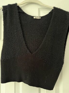 We The Free Black V-Neck Sweater Vest